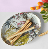 Oval Plate 26cm - Gold Rim - Firenze - Baci Milano